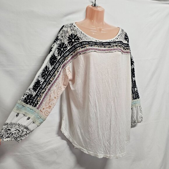Free People Tripoli Boho Relaxed Top Blouse Shirt Women Size S - Picture 6 of 14